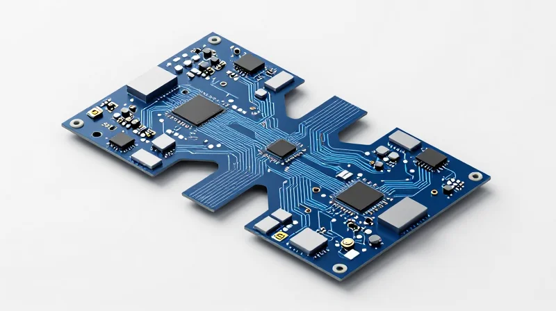 Understanding the LiDAR Interconnect Challenge Isometric 3D model of a high-frequency rigid-flex LiDAR sensor circuit board