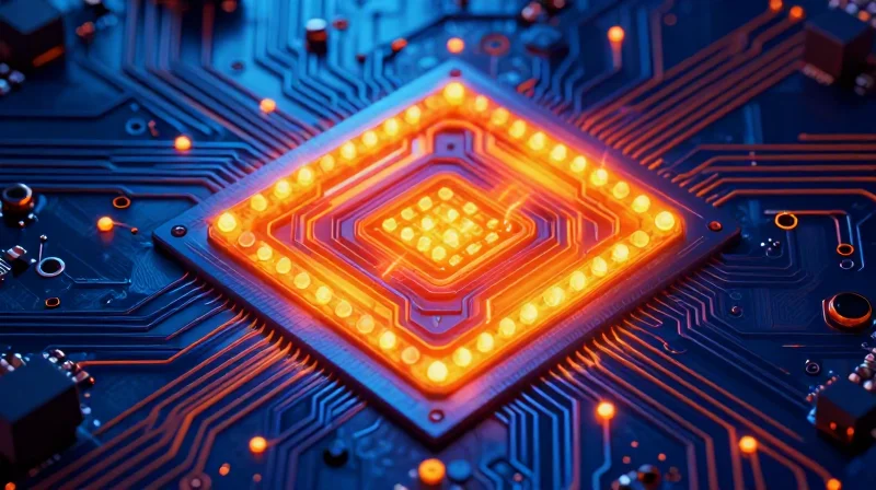 Assessing Thermal Management and Material Science Capabilities Thermal imaging view of an electronic component heat distribution