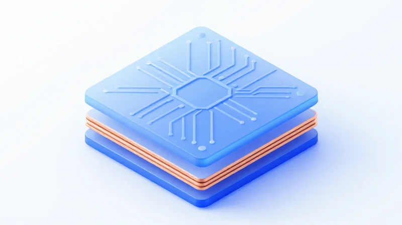 Strategic Layer Stack-up Design Isometric view of a complex multi-layer PCB stack-up