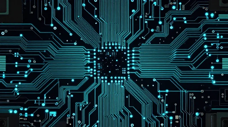 Mitigating Risk with Advanced Testing Protocols Abstract visualization of X-ray inspection technology for PCB solder joints
