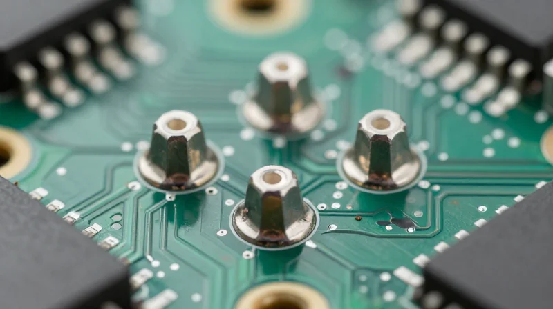 Optimizing Solder Joint Reliability Microscopic view of perfectly formed solder joints on a PCB surface