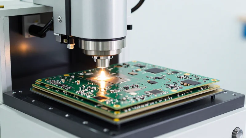 Quality Assurance and Rigorous Testing Protocols Advanced X-ray inspection equipment scanning high-density printed circuit boards