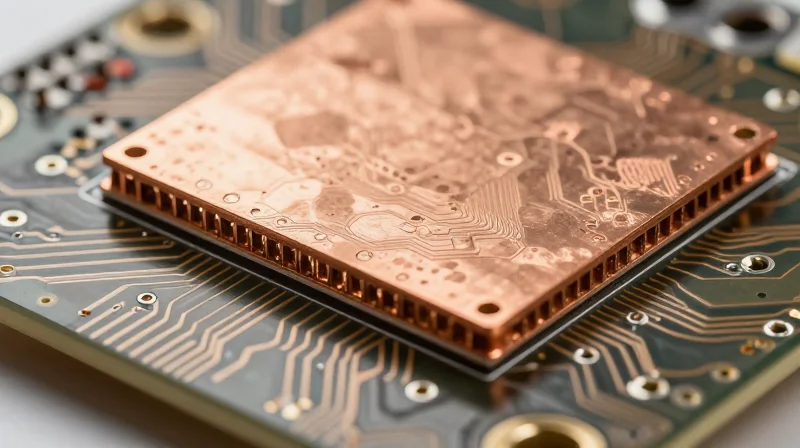 Advanced Microvia Structures for Signal Integrity Microscopic view of advanced laser-drilled microvia structures in a high-density circuit board
