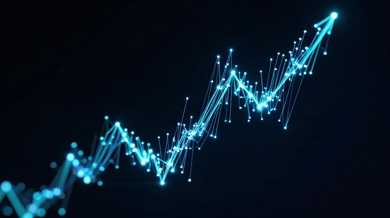 Strategic Cost Analysis: Long-term Savings vs. Initial Complexity Abstract visualization of cost reduction and data growth in technology