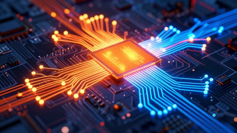 Material Selection and Long-Term Reliability Abstract thermal visualization of an electronic circuit board