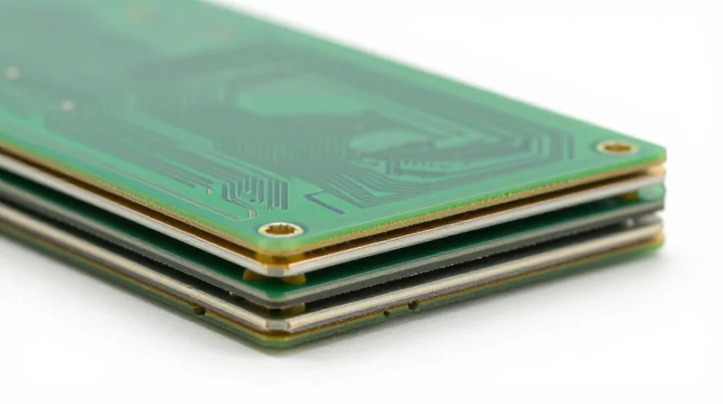Substrate Selection: Beyond Standard FR-4 Abstract visualization of advanced PCB substrate materials layering