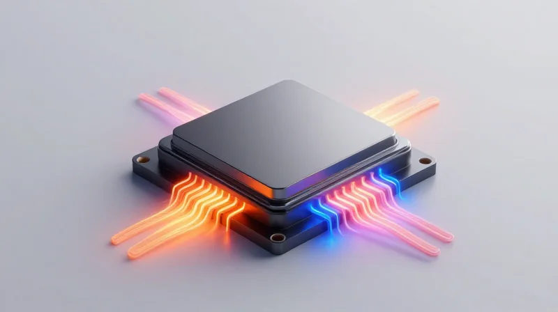 Advanced Thermal Dissipation Strategies Conceptual visualization of thermal heat spreading on an electronic component