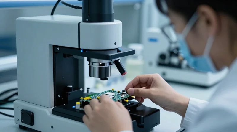 Rigorous Testing Protocols: Beyond Standard In-Circuit Testing Conceptual image of automated non-destructive testing for electronics