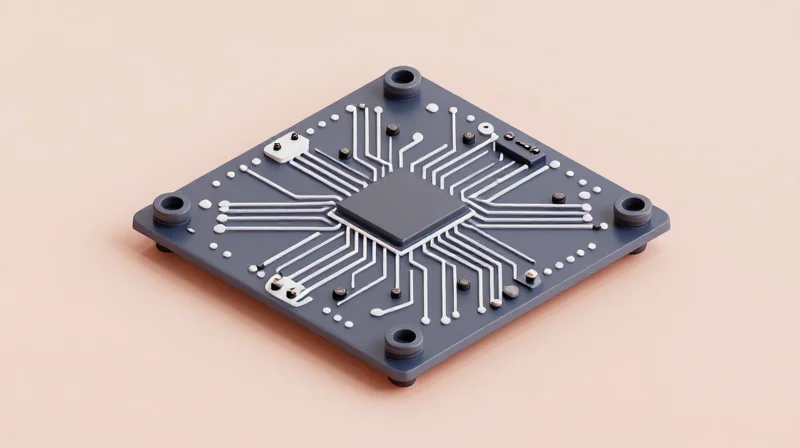 PCB Layout Best Practices for High Vibration Isometric 3D model of a PCB with highlighted mechanical anchoring points and vibration damping structures.