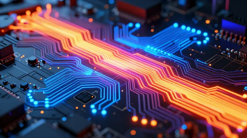Advanced Thermal Management Without the Premium Price Tag Thermal management concept on a PCB showing heat dissipation flow