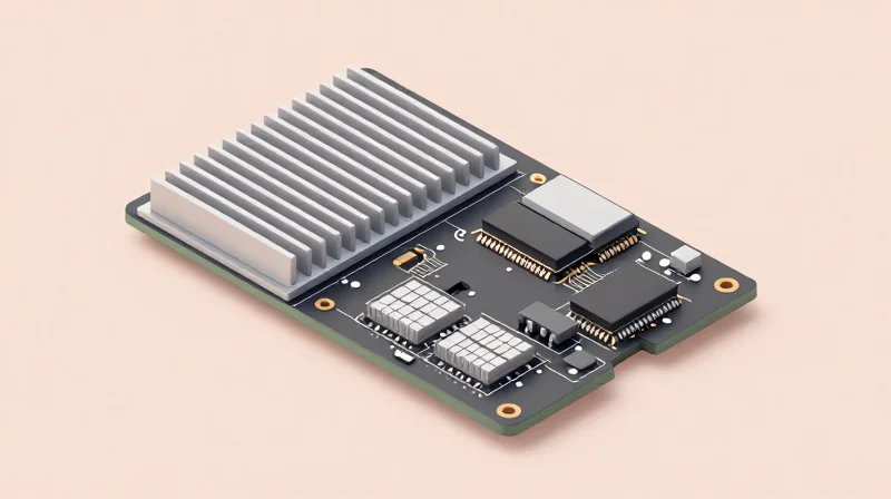 Advanced Thermal Management Strategies Isometric view of PCB heat dissipation components and via stitching