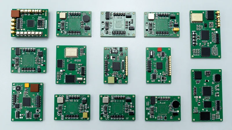 Component Placement and Assembly Rules Flat lay of electronic components being organized for PCB assembly