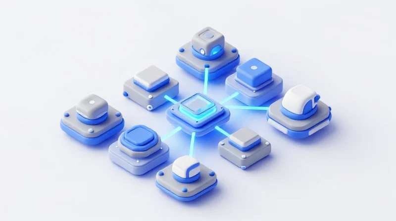 Integration with Modern Zonal Architectures Isometric view of a car chassis showing modular, distributed computing nodes connected via a unified network.