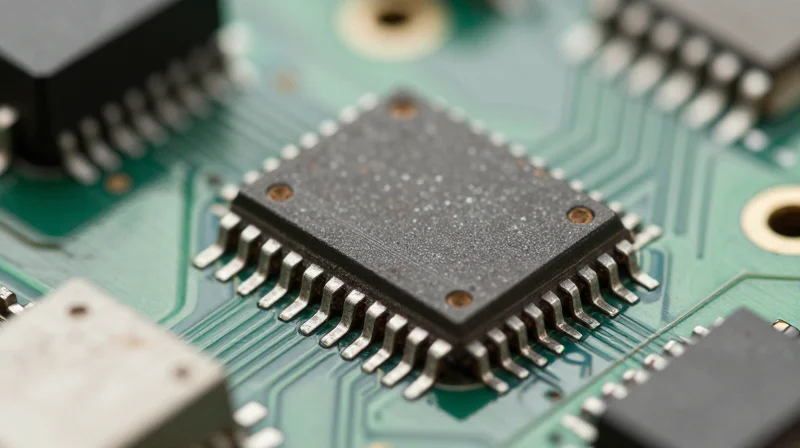 Solder Joint Integrity and Component Placement Macro view of BGA component solder joints on a PCB, emphasizing clean connections and thermal-resistant assembly.