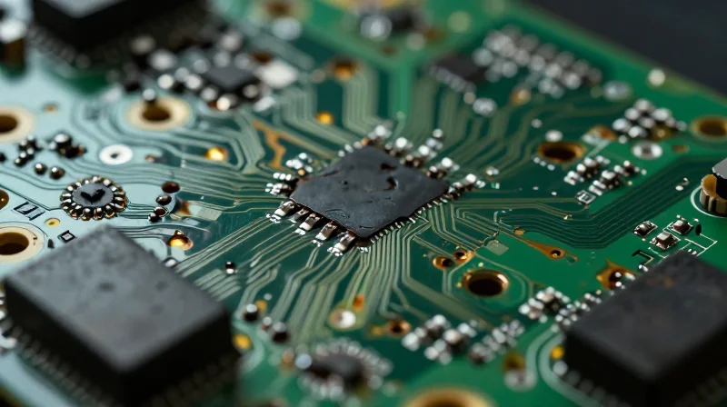 The Hidden Cost of Commodity PCBs A close-up of a damaged circuit board showing signs of overheating and component fatigue