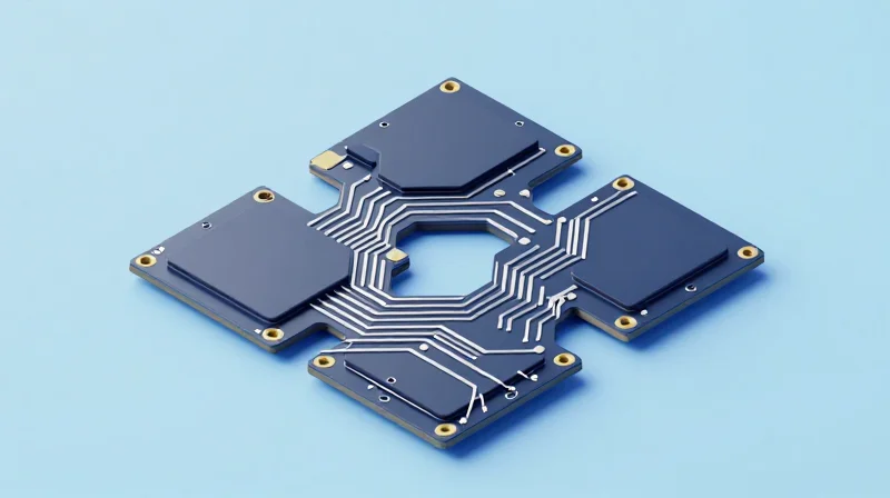What are Flex-Rigid PCBs? An isometric view of a high-tech flex-rigid PCB showing its modular structure