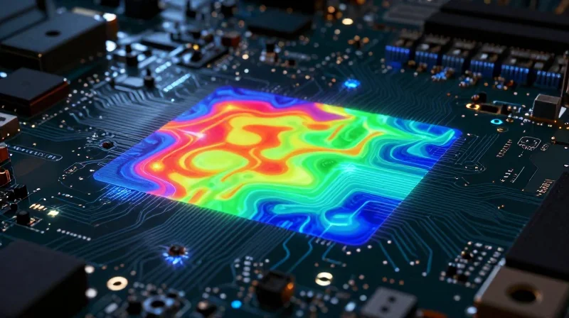 Thermal Management and Weight Reduction Thermal dissipation visualization on a high-density circuit board