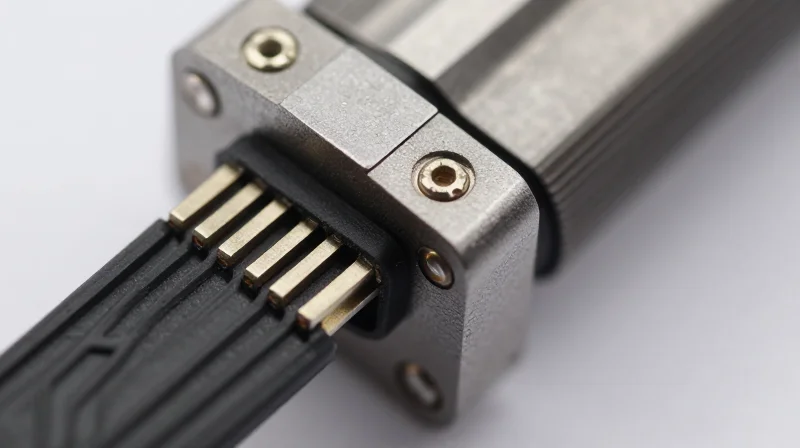 Minimizing Stress at Component Interconnects Detailed view of a reinforced rigid-to-flex transition point in a wearable device.