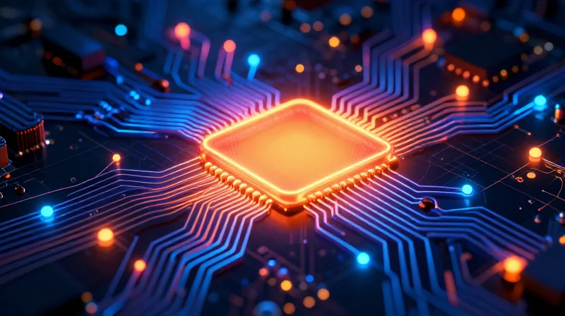 Thermal Management Challenges in Miniaturized Imaging Systems Abstract thermal visualization of a compact medical device showing heat dissipation patterns