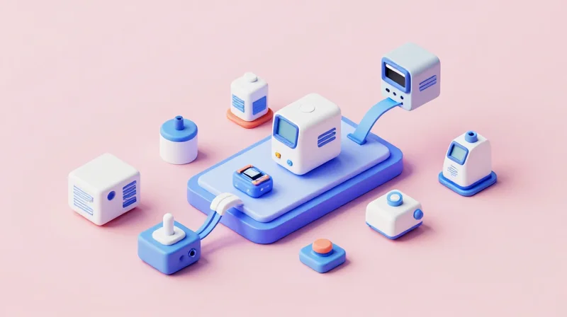 What Defines a True Full Box Build Solution? Isometric view of a full box build process showing components converging into a finished device