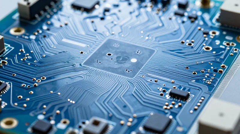 Mastering High-Density Interconnect (HDI) Routing Close up shot of a complex high-density medical PCB with intricate trace routing