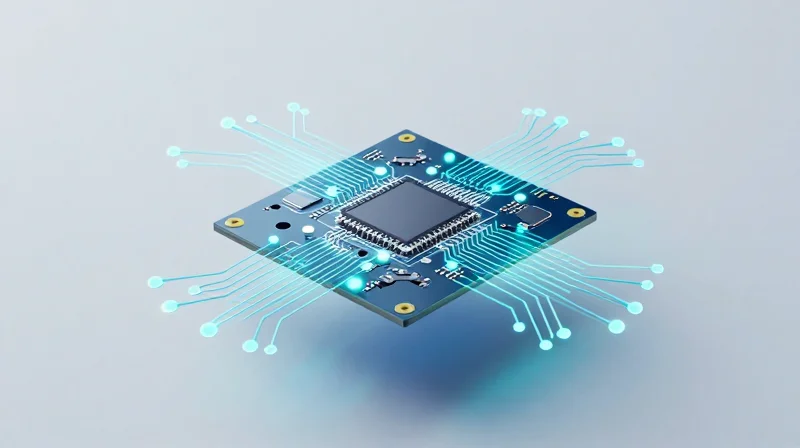 The Future of Reliable Medical Hardware Design Conceptual 3D digital twin of a medical PCB in a virtual simulation environment