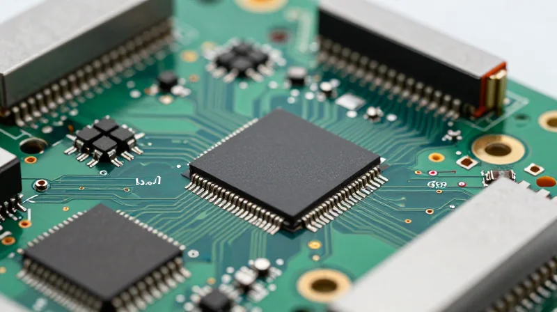 Technical Capabilities: Beyond Standard PCBA Assembly Microscopic view of advanced electronic components on a circuit board indicating high precision assembly.