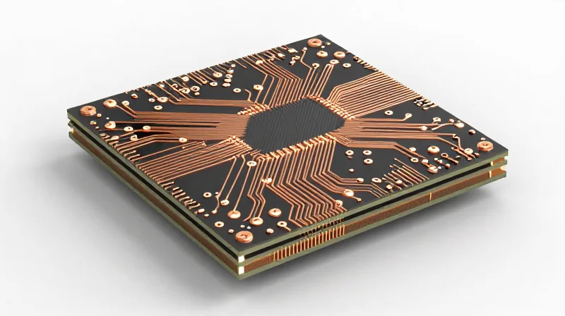 Cross-section view of a multi-layer PCB stack-up with signal integrity emphasis