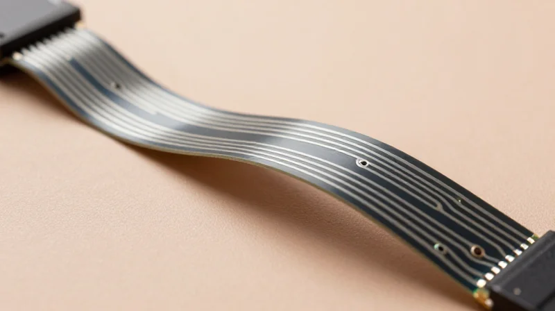 The Rise of Flexible Circuitry in Medical Diagnostics A flexible, thin circuit bending around a curved, skin-like surface.