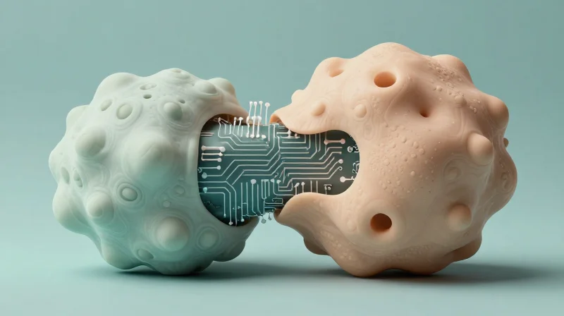 Material Science and Biocompatibility Considerations Conceptual visualization of skin contact with medical grade materials.