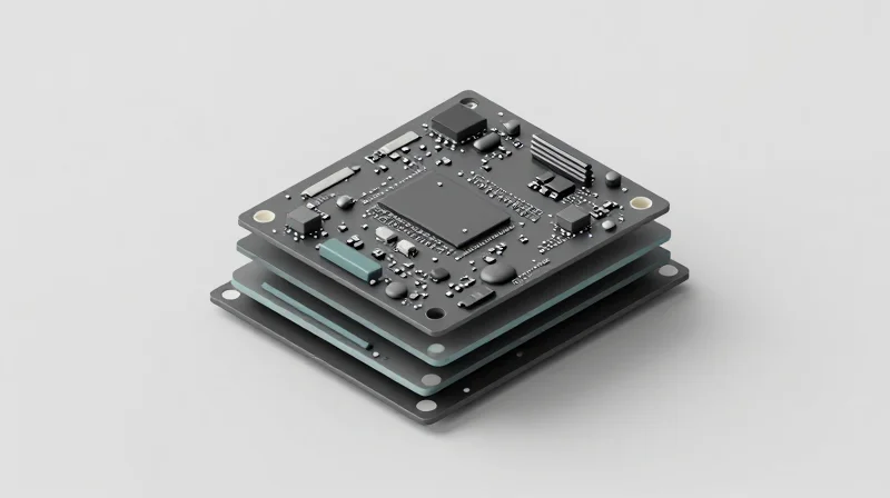 Core Engineering Principles for High-Density PCB Assembly Isometric 3D render of a flexible circuit board for medical devices