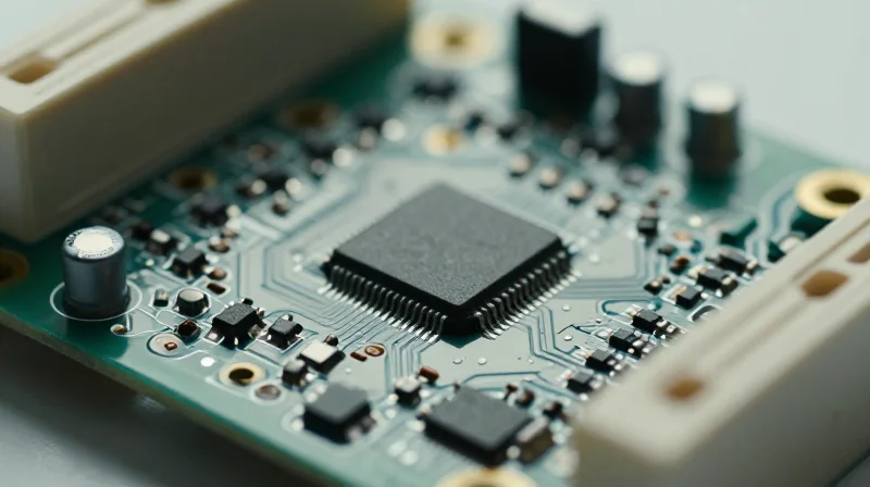 A close-up view of a high-precision medical motor controller circuit board assembly showing intricate electronic components and micro-controllers