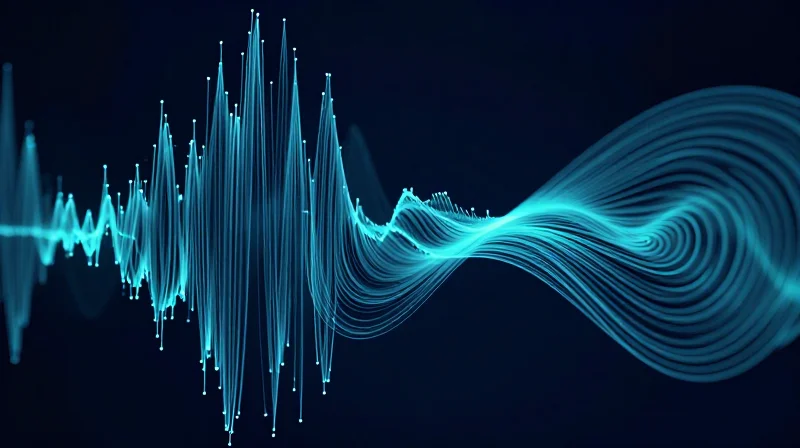 Abstract visualization of sound waves becoming smooth and quiet