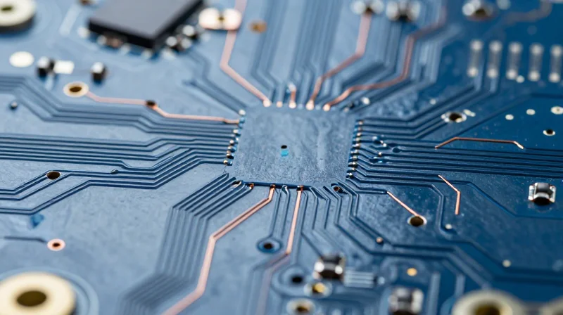Mastering Creepage and Clearance for High Voltage A detailed close-up of a high-voltage PCB showing clear insulation barriers and surface spacing.