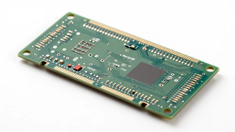 Macro close-up of a specialized non-magnetic ceramic PCB substrate with clean copper traces.
