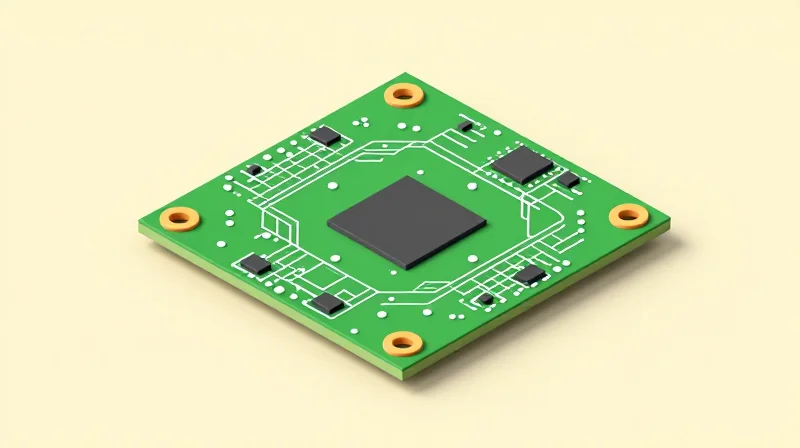 Isometric view of PCB via arrangement