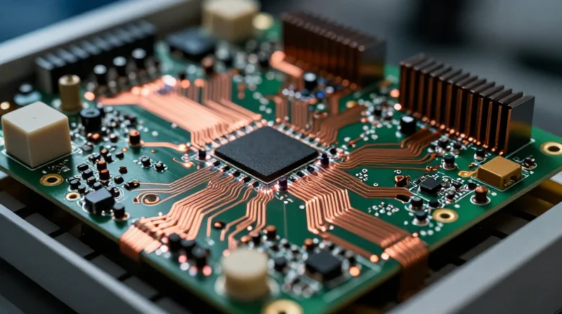 The Intersection of High Power and Medical Precision A complex circuit board for a medical aesthetic laser system showing thick copper traces and dense components.