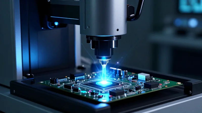 Testing Protocols: Beyond Basic Visual Inspection Automated optical inspection system scanning a circuit board.