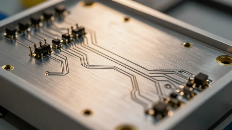 Enhancing Equipment Longevity and Field Lifecycle Close-up of industrial diagnostic hardware circuitry under soft professional light