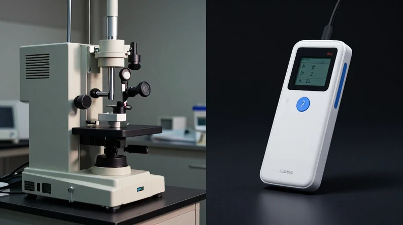 The Evolution of IVD: From Benchtop to Point-of-Care Conceptual transition from large laboratory diagnostic machines to compact portable healthcare devices