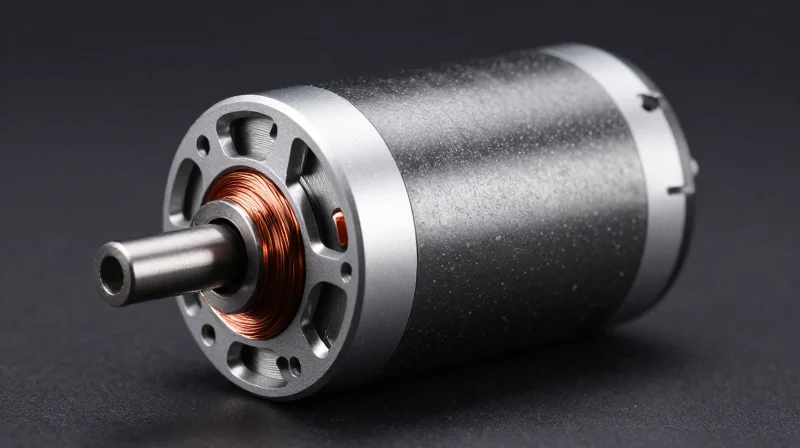 The Shift to Brushless Motor Control Systems A modern brushless DC motor for medical mobility equipment showcasing high-efficiency copper windings and a polished metallic casing.