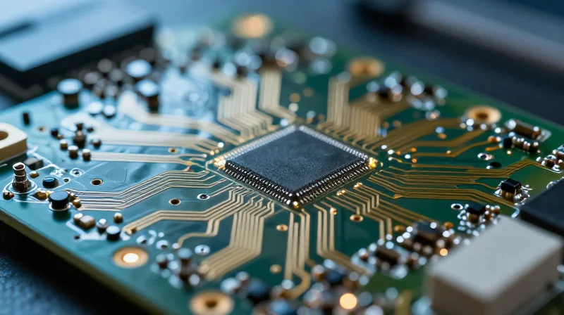 The Crucial Link Between PCBA Quality and Clinical Accuracy A close-up of a high-precision medical circuit board with glowing electronic paths, symbolizing the nervous system of a blood pressure device.