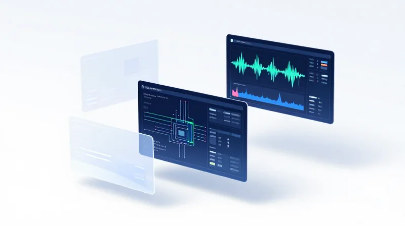 Advanced Testing Strategies for Long-Term Reliability A high-tech digital simulation of a medical electronic component undergoing stress testing.