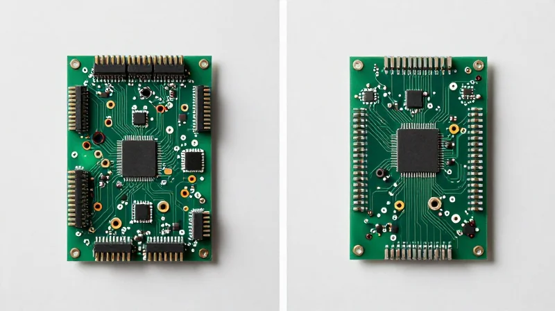 The Strategic Edge: Why OEMs are Switching Architectures A side-by-side comparison of a bulky legacy circuit board and a compact modern IoT circuit board