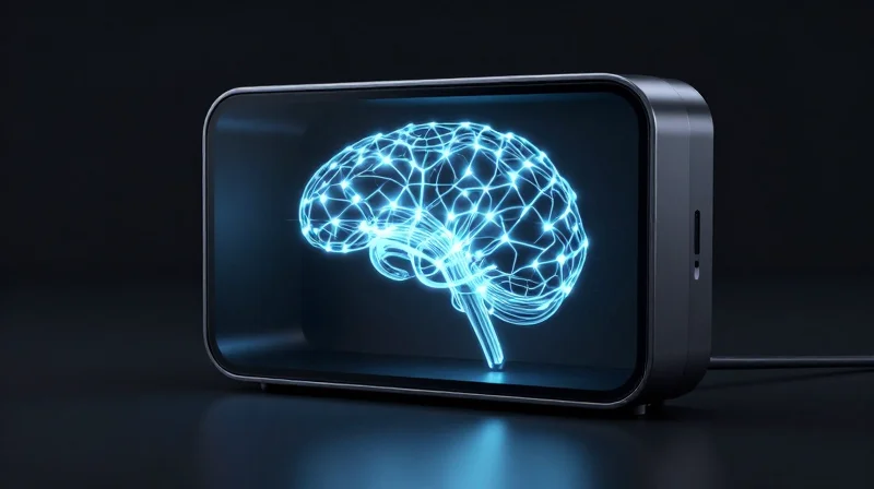 Future Outlook: AI and Edge Computing in Diagnostics Conceptual image of a medical device with an abstract glowing neural network inside