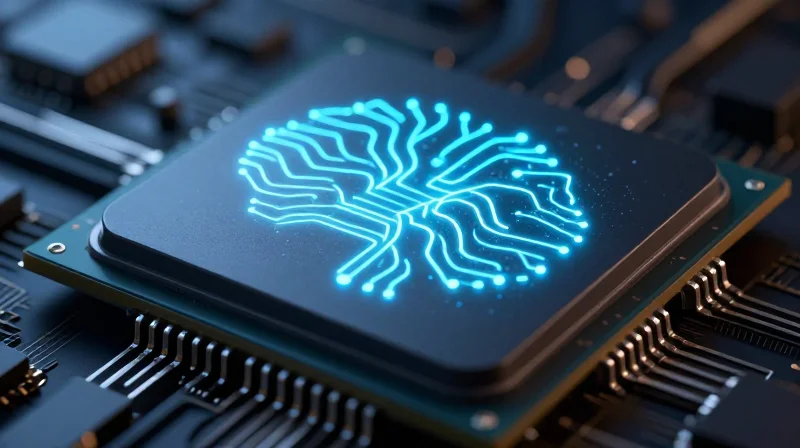 The Rise of Integrated AI and NPU Architecture Abstract visualization of neural processing units inside a hardware gateway