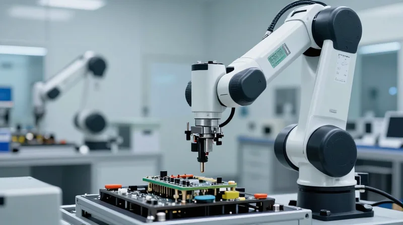 Improving Manufacturing Yield and Assembly Automation Concept of robotic precision assembly in a modern cleanroom environment.
