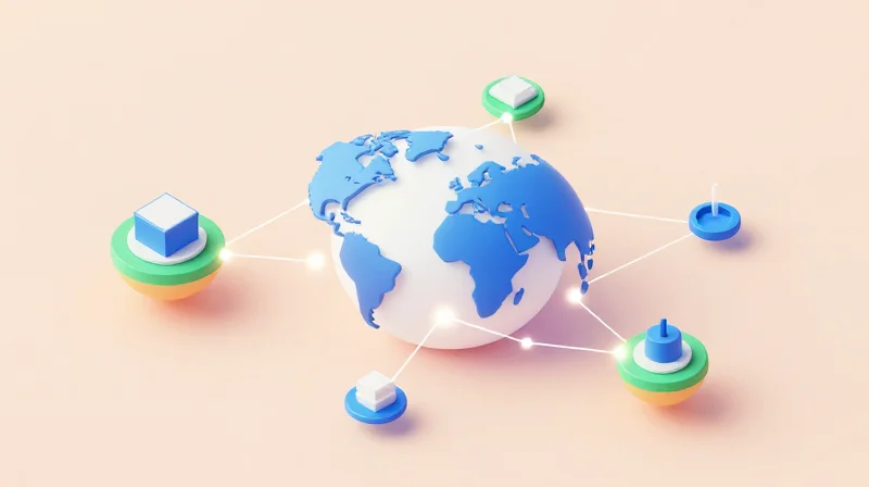 Supply Chain Reliability and Risk Mitigation Abstract representation of global supply chain logistics