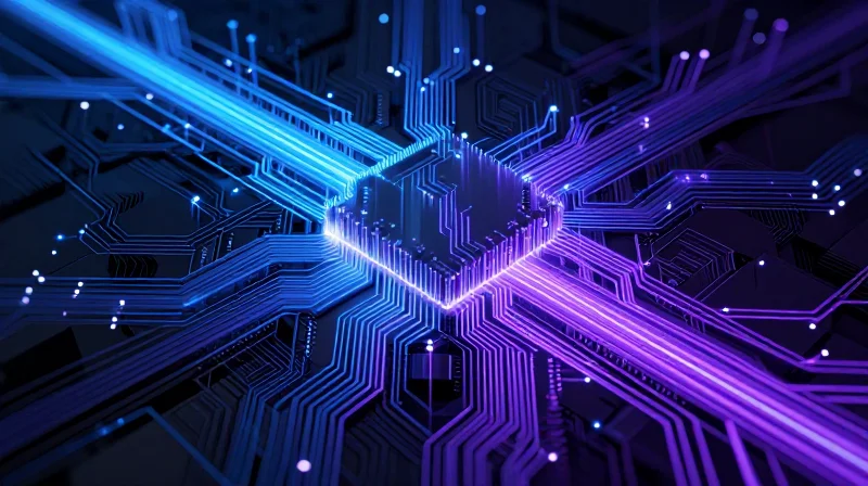 Signal Integrity and Routing Efficiency Digital signal flow and routing visualization in a high density environment