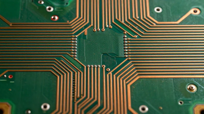 Precision Impedance Control Strategies Close-up of precise PCB trace patterns designed for impedance control.